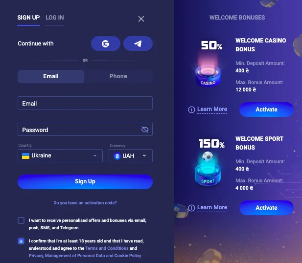 реєстрація в крипто казино